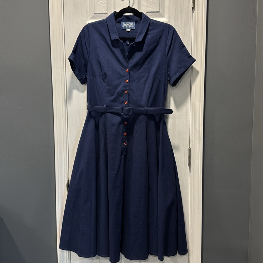 NWT Collectif Caterina Swing Dress Size Large UK 14 US 10 NEW - Picture 2 of 14